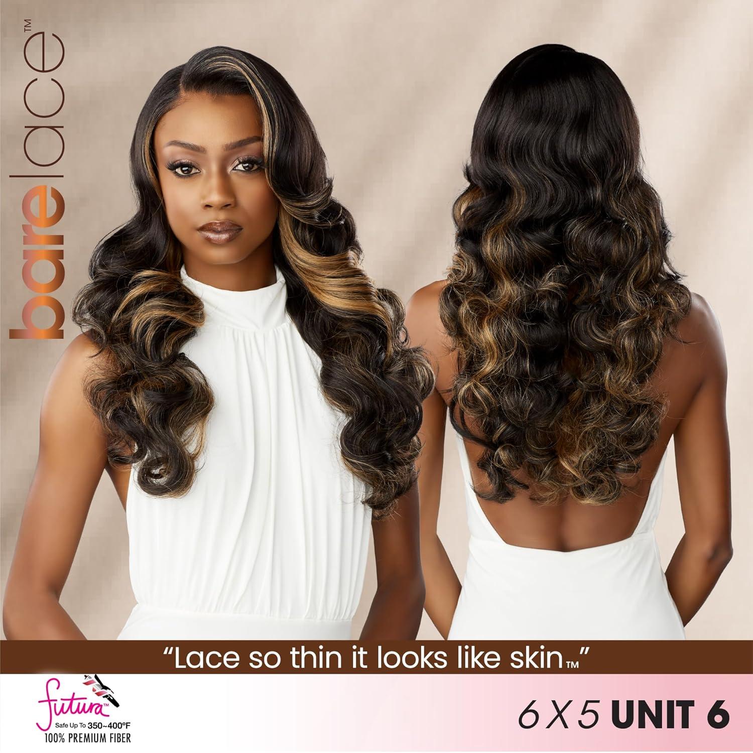 imageSensationnel Bare Lace 6X5 Lacewig Unit 6 Lacefrontal Glueless Synthetic 180 Degree Preplucked Hairline 1 JETBLACK1 JETBLACK