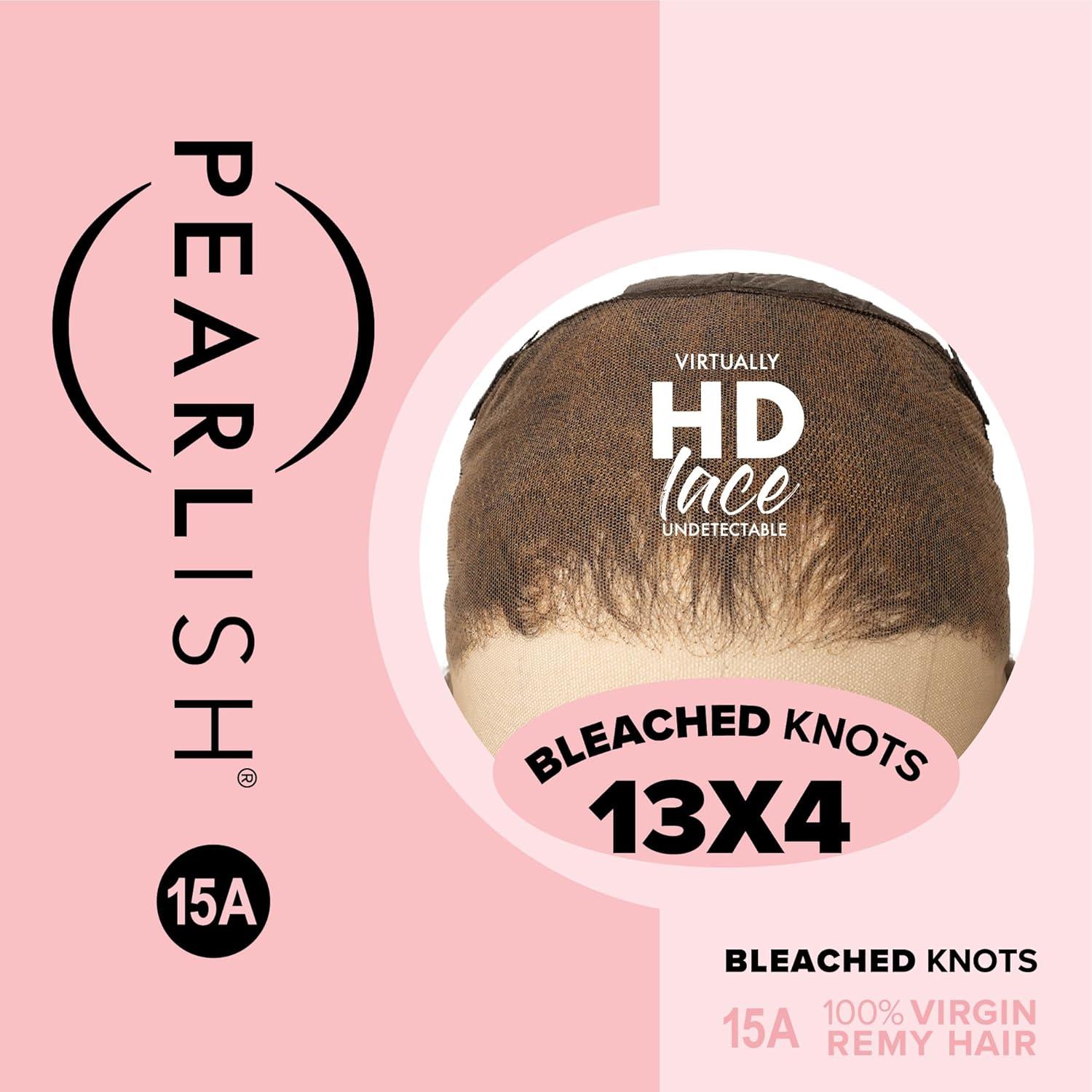 imageSensationnel Pearlish 13x4 Lace Frontal Wig Burmese Curl 16 inch Soft Virgin Remy 15A Human Hair Glueless Bleached Knots and Preplucked NATURALNATURALBLACK