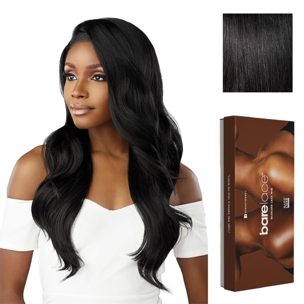 imageSensationnel Bare Lace 13X6 Wigs Unit 20 Lacefrontal Glueless Synthetic 180 Degree Preplucked Hairline 1 JETBLACK1 JETBLACK