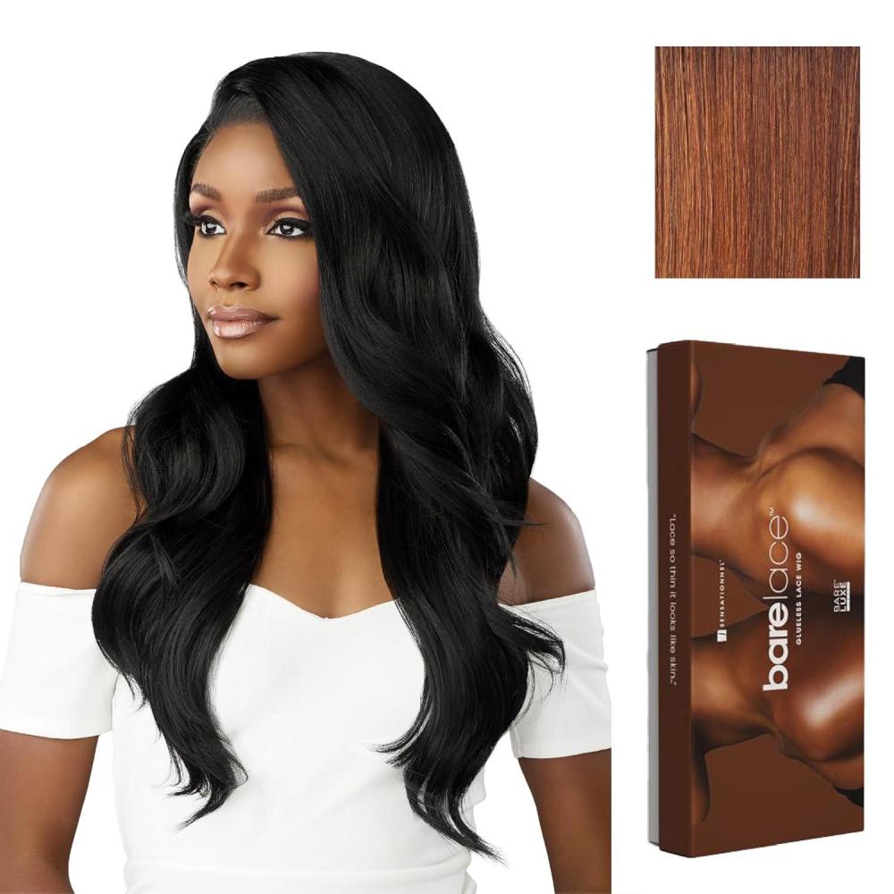 imageSensationnel Bare Lace 13X6 Wigs Unit 20 Lacefrontal Glueless Synthetic 180 Degree Preplucked Hairline 1 JETBLACKFLAMBOYAGEAUBURN