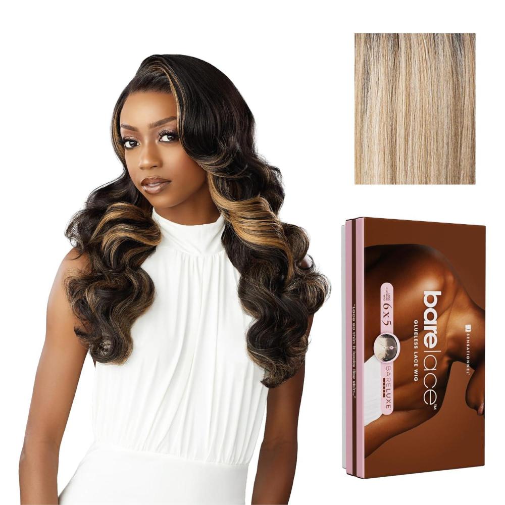 imageSensationnel Bare Lace 6X5 Lacewig Unit 6 Lacefrontal Glueless Synthetic 180 Degree Preplucked Hairline 1 JETBLACKBALAYAGEASHBLONDE