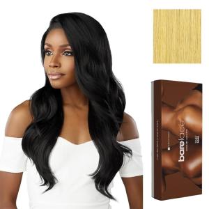 Sensationnel Bare Lace 13X6 Wigs – Unit 20 Lacefrontal Glueless Synthetic 180 Degree Preplucked Hairline (1 JETBLACK)(LIGHTGOLDENBLONDE)