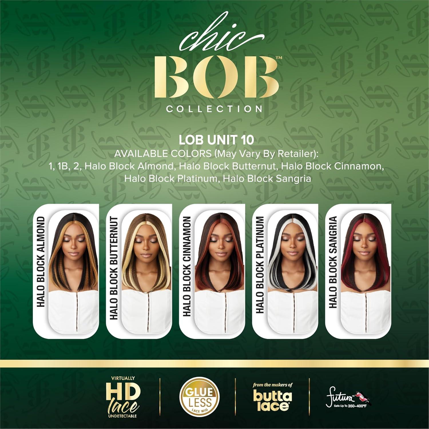 imageSensationnel Chicbob Lace Frontwig Lob Unit 10 Face Framing Glueless Wig Wide 5 Inch Deep Part Synthetic Preplucked Hairline 1 JETBLACK2 DARKBROWN