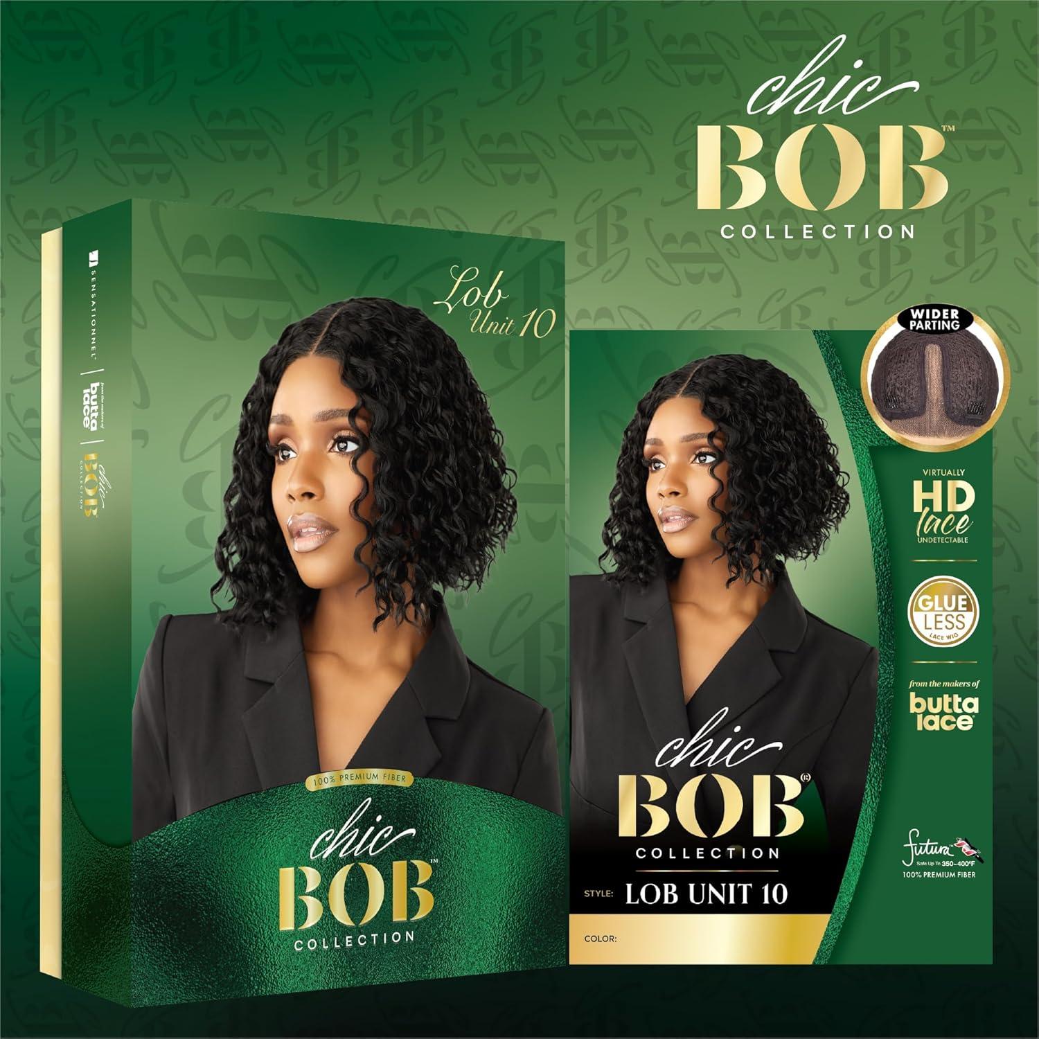 imageSensationnel Chicbob Lace Frontwig Lob Unit 10 Face Framing Glueless Wig Wide 5 Inch Deep Part Synthetic Preplucked Hairline 1 JETBLACK2 DARKBROWN