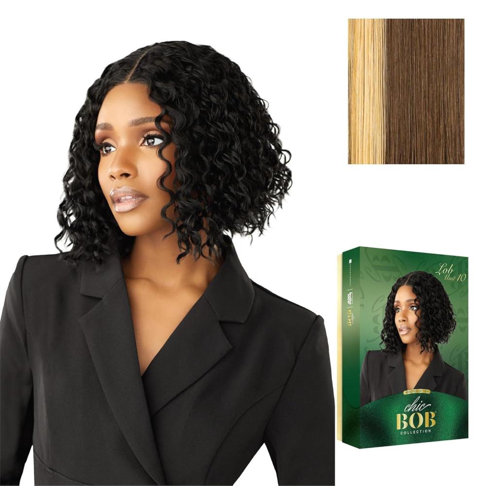 imageSensationnel Chicbob Lace Frontwig Lob Unit 10 Face Framing Glueless Wig Wide 5 Inch Deep Part Synthetic Preplucked Hairline 1 JETBLACKHALOBLOCKBUTTERNUT