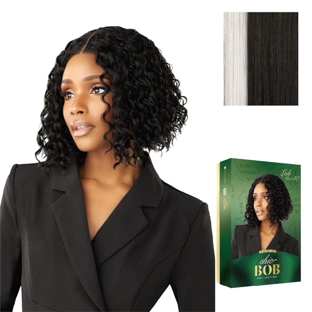 imageSensationnel Chicbob Lace Frontwig Lob Unit 10 Face Framing Glueless Wig Wide 5 Inch Deep Part Synthetic Preplucked Hairline 1 JETBLACKHALOBLOCKPLATINUM