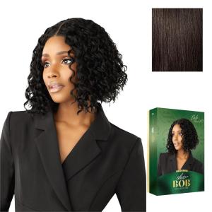 Sensationnel Chicbob Lace Frontwig – Lob Unit 10 Face Framing Glueless Wig Wide 5 Inch Deep Part Synthetic Preplucked Hairline (1 JETBLACK)(2 DARKBROWN)