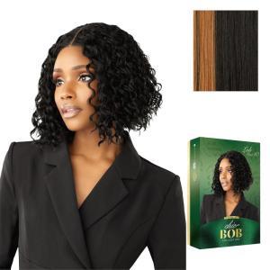 Sensationnel Chicbob Lace Frontwig – Lob Unit 10 Face Framing Glueless Wig Wide 5 Inch Deep Part Synthetic Preplucked Hairline (1 JETBLACK)(HALOBLOCKALMOND)