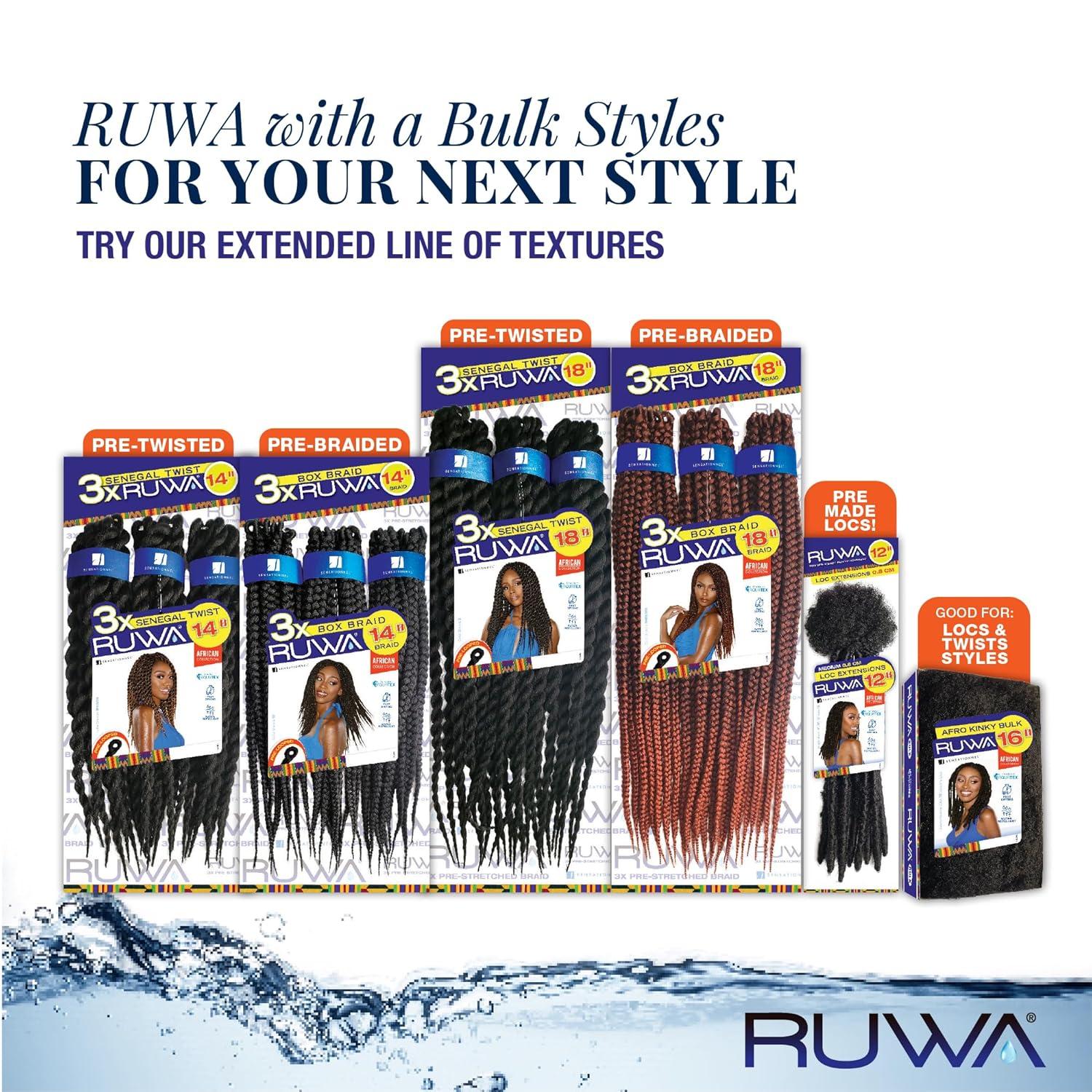 imageSensationnel Ruwa bulk braiding hair afro kinky 16 inch water repellent kanekalon fast dry synthetic braid for locstwists hair styles 613 BLONDE613 BLONDE