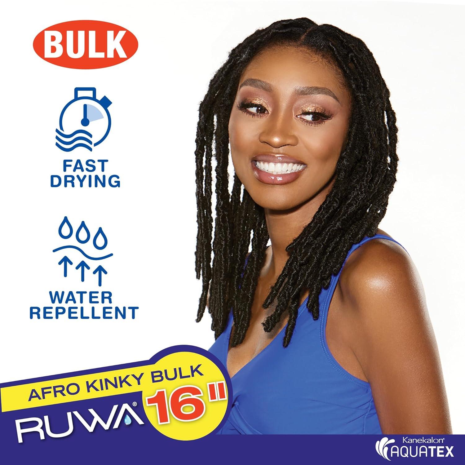 imageSensationnel Ruwa bulk braiding hair afro kinky 16 inch water repellent kanekalon fast dry synthetic braid for locstwists hair styles 613 BLONDE613 BLONDE