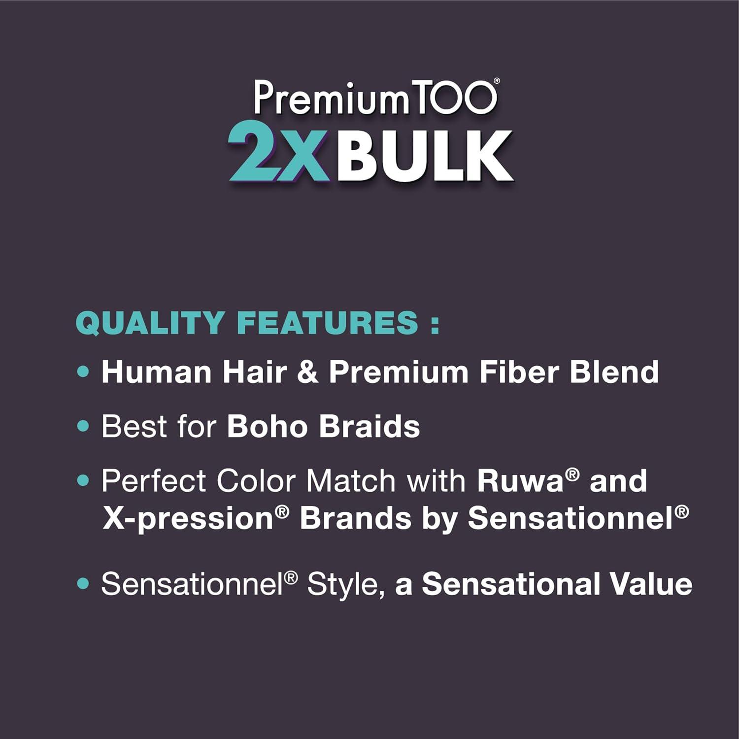 imageSensationnel PremToo Bulk Weaving 2X Deep Human Hair Blend for Boho Knotless Box or Curly Loose Wave Styles 1 Pack 14 inch 1 JETBLACK27 HONEYBLONDE