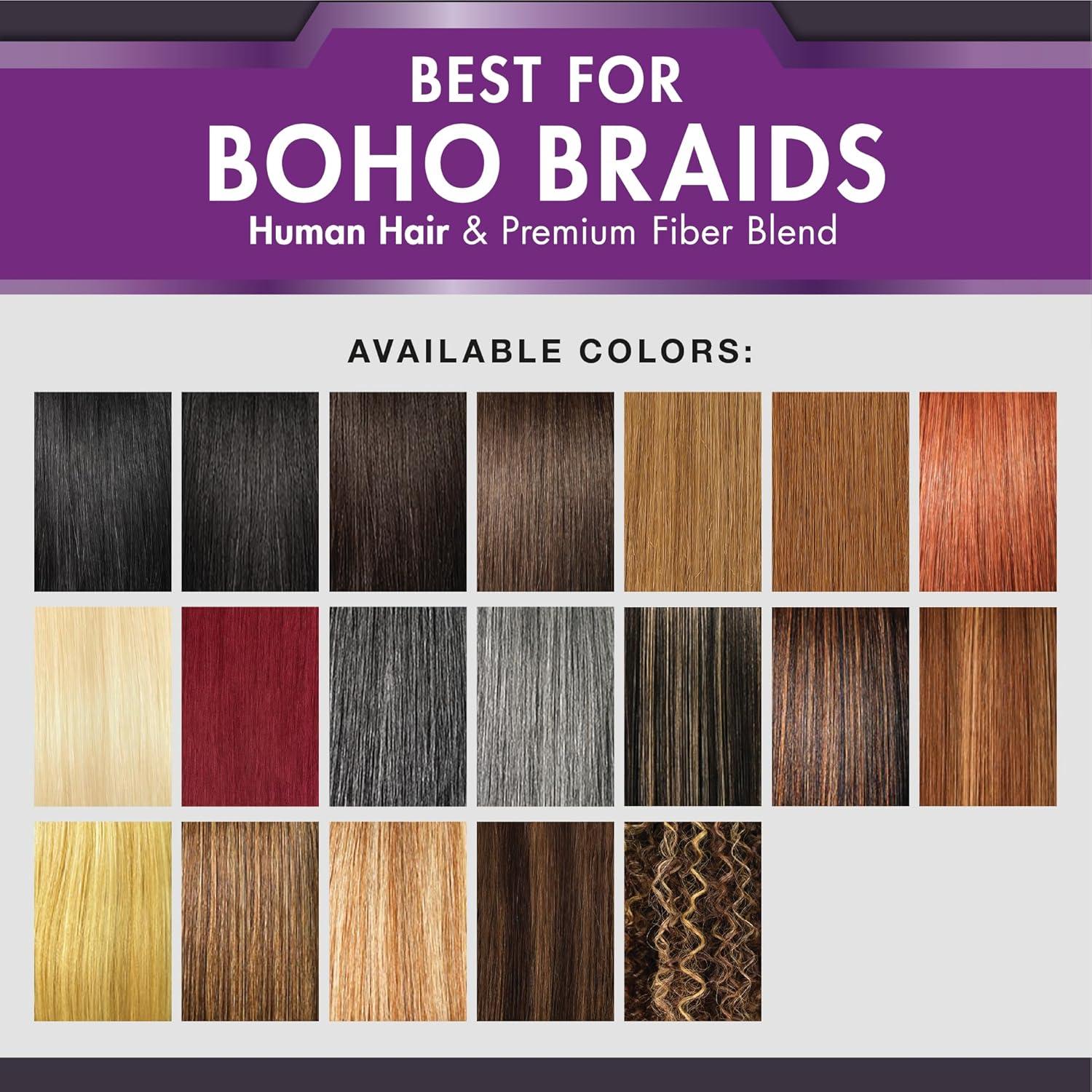 imageSensationnel PremToo Bulk Weaving 2X Deep Human Hair Blend for Boho Knotless Box or Curly Loose Wave Styles 1 Pack 14 inch 1 JETBLACKS1B27