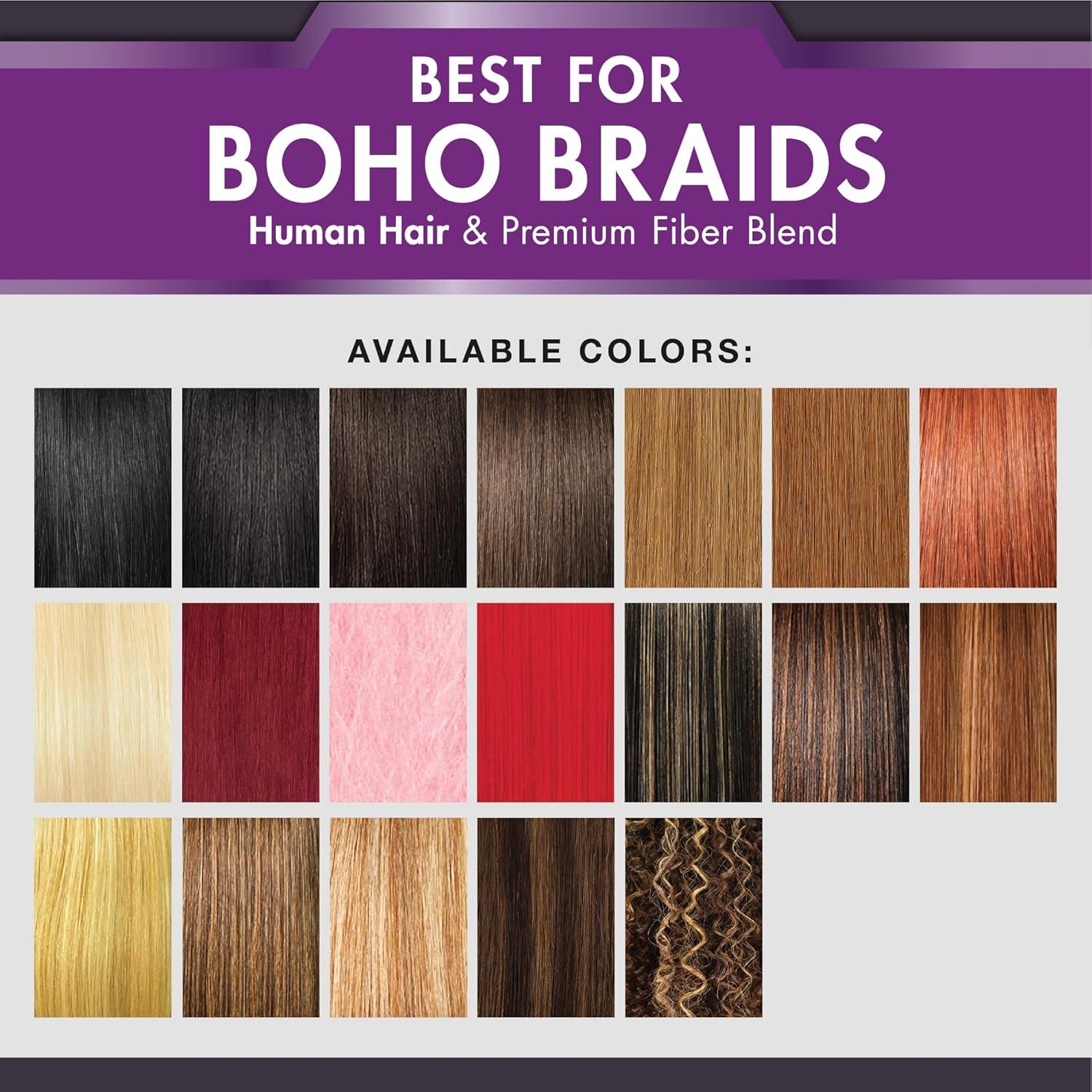 imageSensationnel PremToo Bulk Weaving 2X Deep Human Hair Blend for Boho Knotless Box or Curly Loose Wave Styles 1 Pack 14 inch 1 JETBLACKS1B30