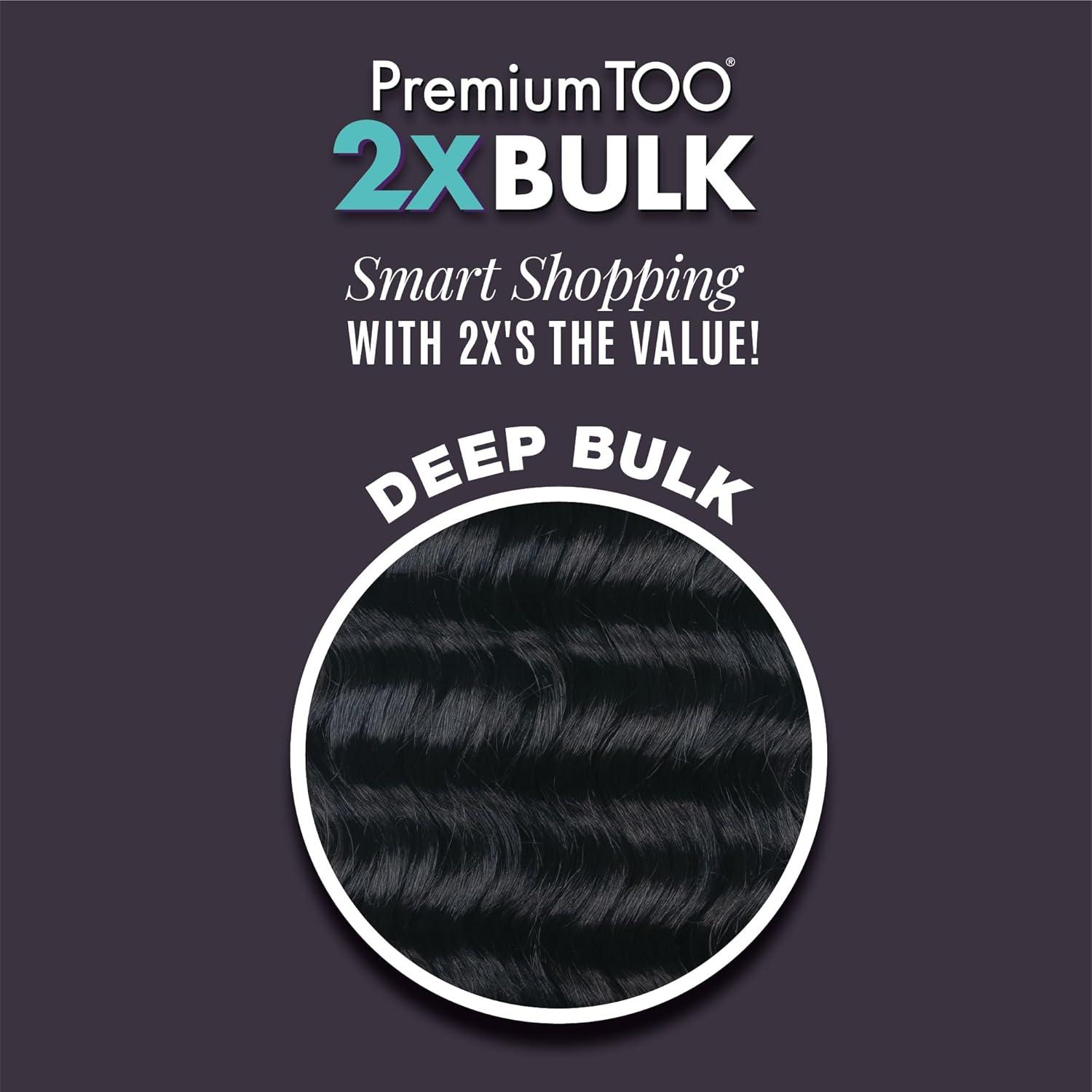 imageSensationnel PremToo Bulk Weaving 2X Deep Human Hair Blend for Boho Knotless Box or Curly Loose Wave Styles 1 Pack 14 inch 1 JETBLACKS430