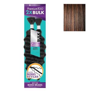Sensationnel PremToo Bulk Weaving – 2X Deep Human Hair Blend for Boho, Knotless Box or Curly Loose Wave Styles – 1 Pack (14 inch, 1 JETBLACK)(S1B/30)