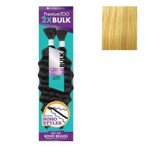 Sensationnel PremToo Bulk Weaving – 2X Deep Human Hair Blend for Boho, Knotless Box or Curly Loose Wave Styles – 1 Pack (14 inch, 1 JETBLACK)(S27/613)