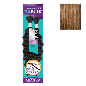 Sensationnel PremToo Bulk Weaving – 2X Deep Human Hair Blend for Boho, Knotless Box or Curly Loose Wave Styles – 1 Pack (14 inch, 1 JETBLACK)(S4/27)