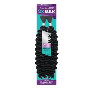 Sensationnel PremToo bulk weaving – 2x water wave human hair blend for boho, knotless box or curly loose wave styles – 1 pack (18 inch, 1 JETBLACK)(1B OFFBLACK)