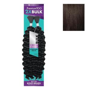 Sensationnel PremToo bulk weaving – 2x water wave human hair blend for boho, knotless box or curly loose wave styles – 1 pack (18 inch, 1 JETBLACK)(2 DARKBROWN)