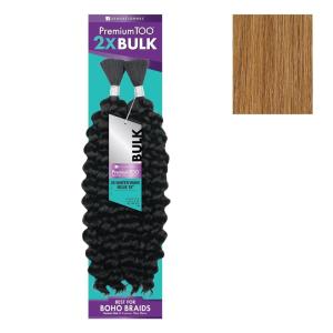 Sensationnel PremToo bulk weaving – 2x water wave human hair blend for boho, knotless box or curly loose wave styles – 1 pack (18 inch, 1 JETBLACK)(27 HONEYBLONDE)