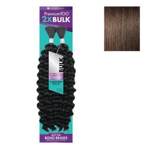 Sensationnel PremToo bulk weaving – 2x water wave human hair blend for boho, knotless box or curly loose wave styles – 1 pack (18 inch, 1 JETBLACK)(4 MEDBROWN)