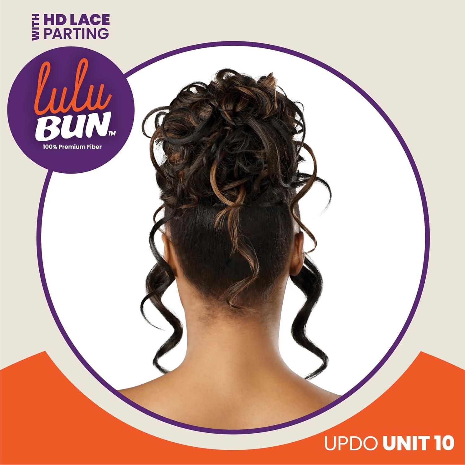 imageSensationnel Lulu Bun Updo Hairextensions Unit 10 Synthetic 3x35 HD Lace Parting Quick and Easy Wear Hair 1 JETBLACK1 JETBLACK