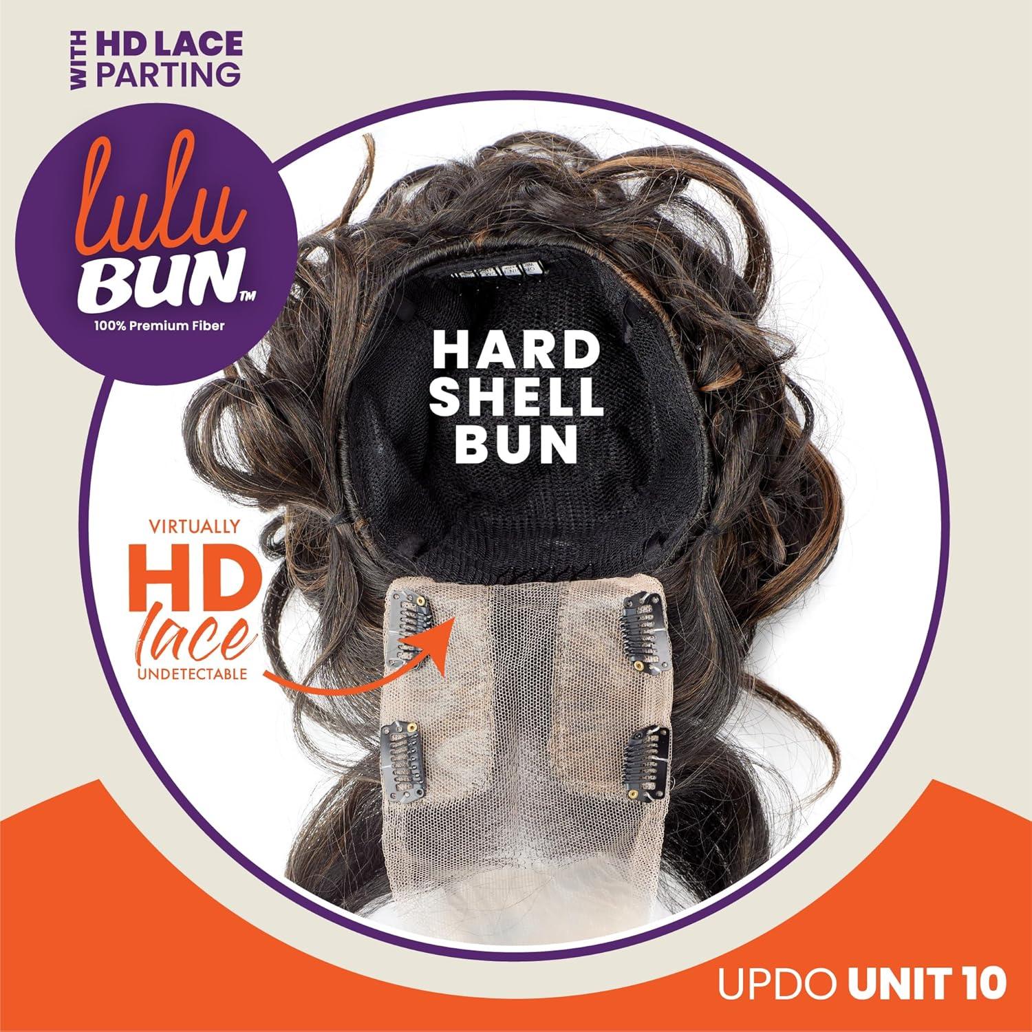 imageSensationnel Lulu Bun Updo Hairextensions Unit 10 Synthetic 3x35 HD Lace Parting Quick and Easy Wear Hair 1 JETBLACK1B OFFBLACK