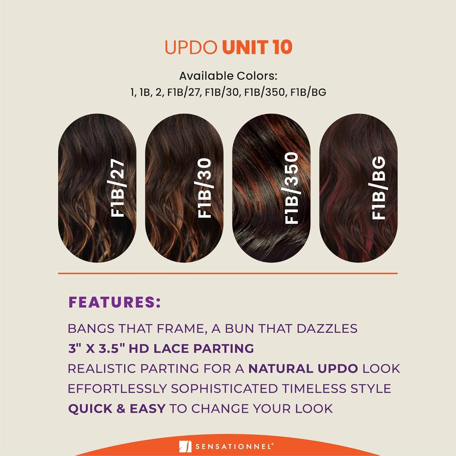 imageSensationnel Lulu Bun Updo Hairextensions Unit 10 Synthetic 3x35 HD Lace Parting Quick and Easy Wear Hair 1 JETBLACK2 DARKBROWN