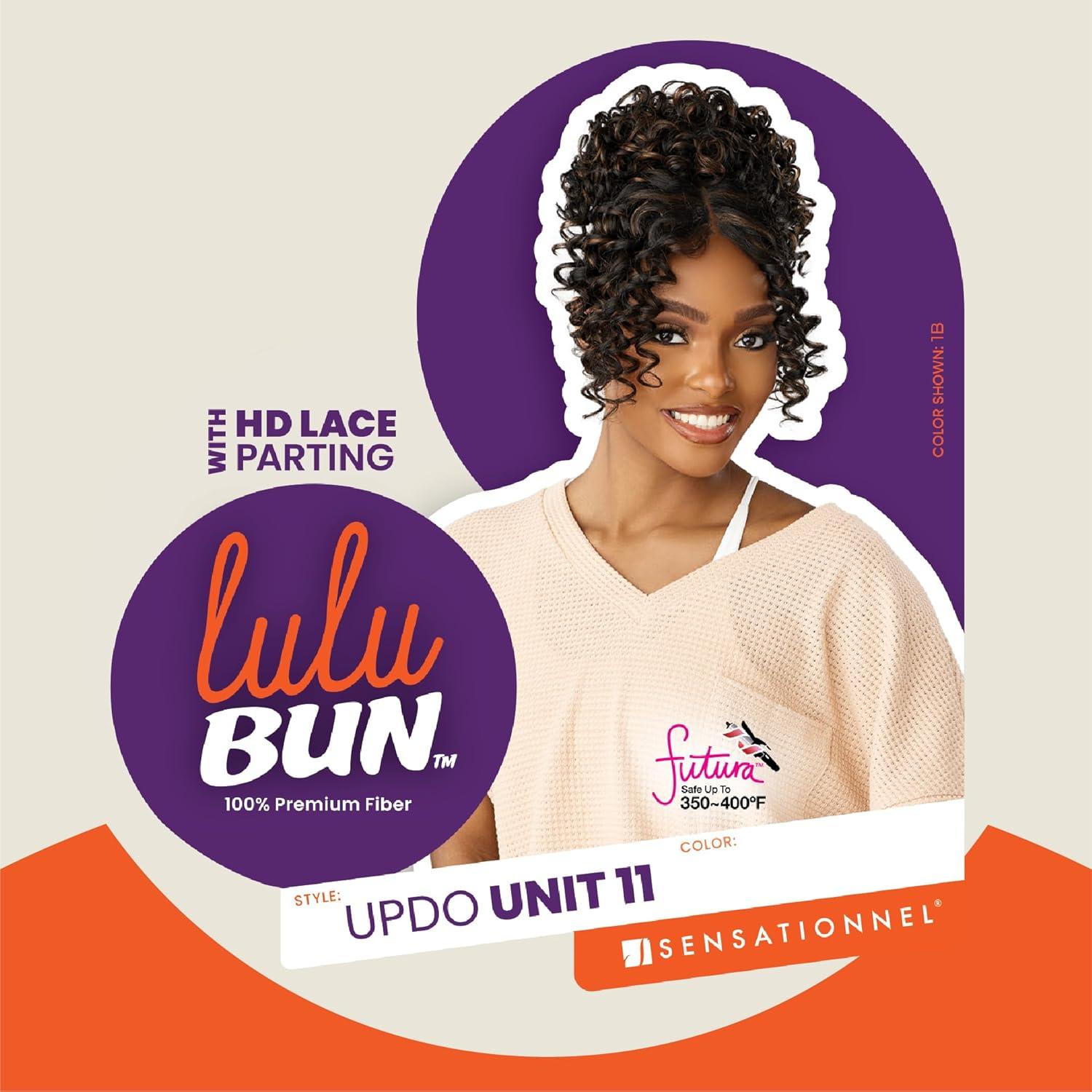imageSensationnel Lulu Bun Updo Hairextensions Unit 11 Synthetic 3x35 HD Lace Parting Quick and Easy Wear Hair 1 JETBLACK1 JETBLACK