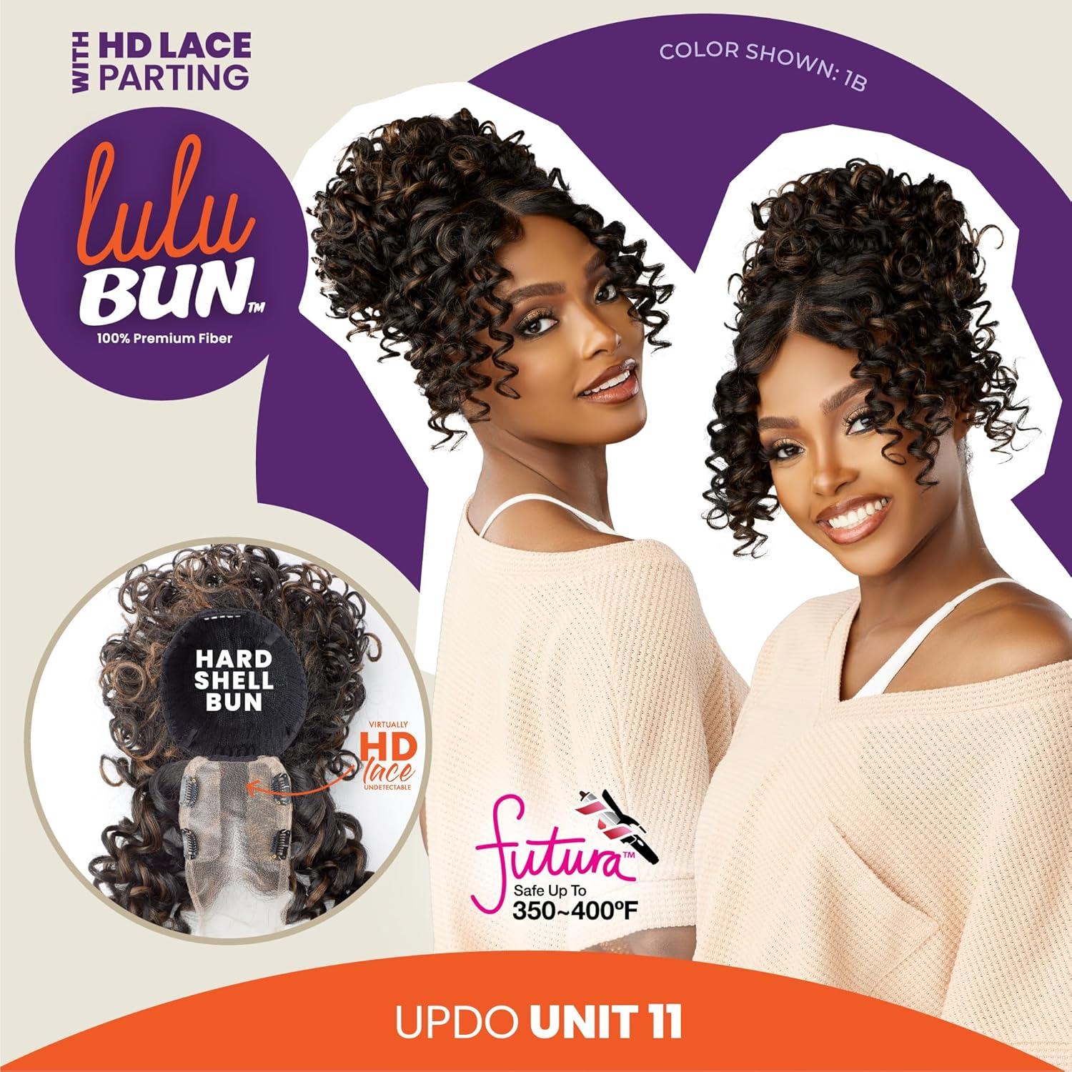 imageSensationnel Lulu Bun Updo Hairextensions Unit 11 Synthetic 3x35 HD Lace Parting Quick and Easy Wear Hair 1 JETBLACK1 JETBLACK