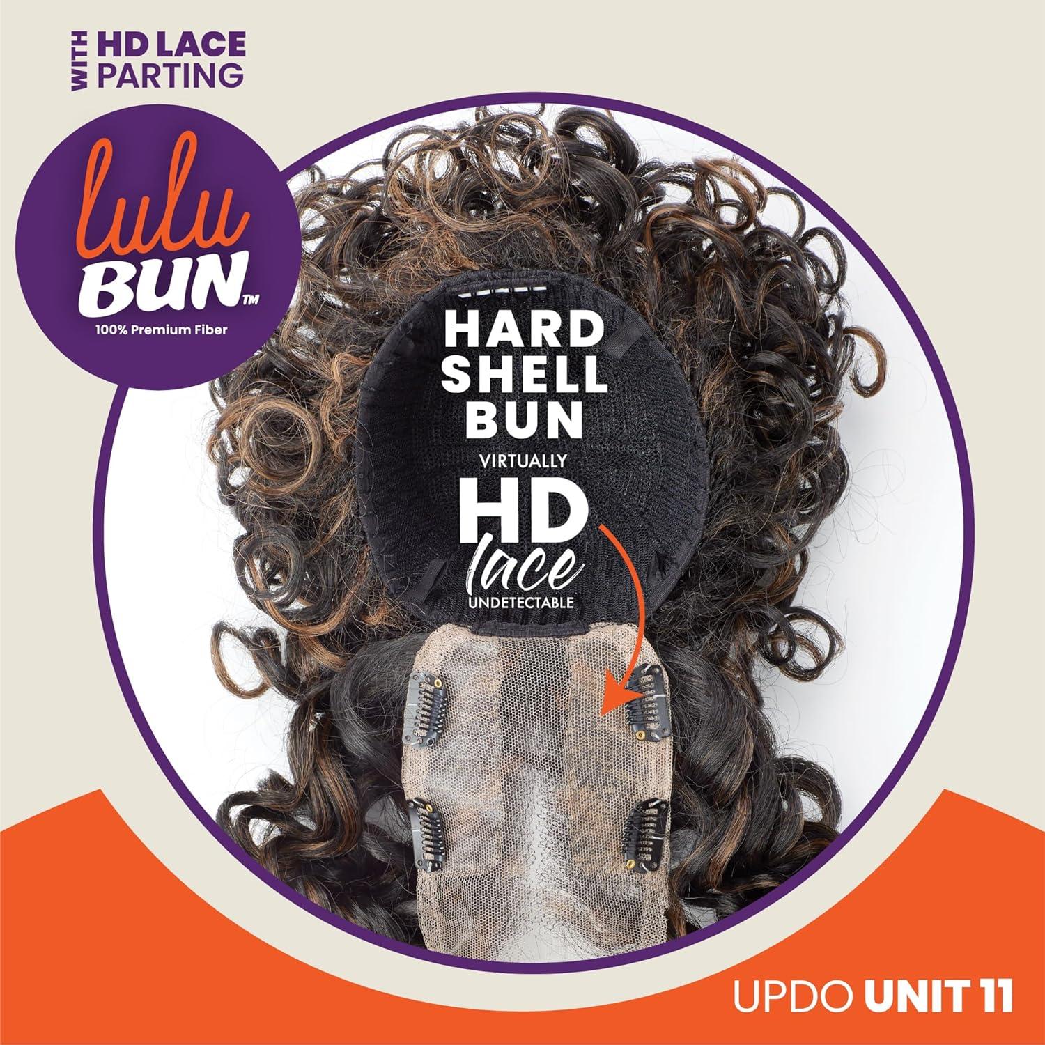 imageSensationnel Lulu Bun Updo Hairextensions Unit 11 Synthetic 3x35 HD Lace Parting Quick and Easy Wear Hair 1 JETBLACKF1B30