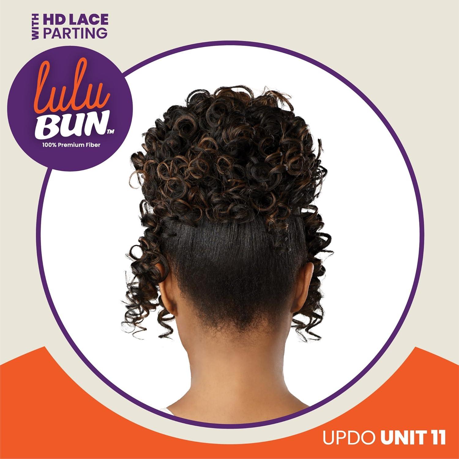 imageSensationnel Lulu Bun Updo Hairextensions Unit 11 Synthetic 3x35 HD Lace Parting Quick and Easy Wear Hair 1 JETBLACKF1B30