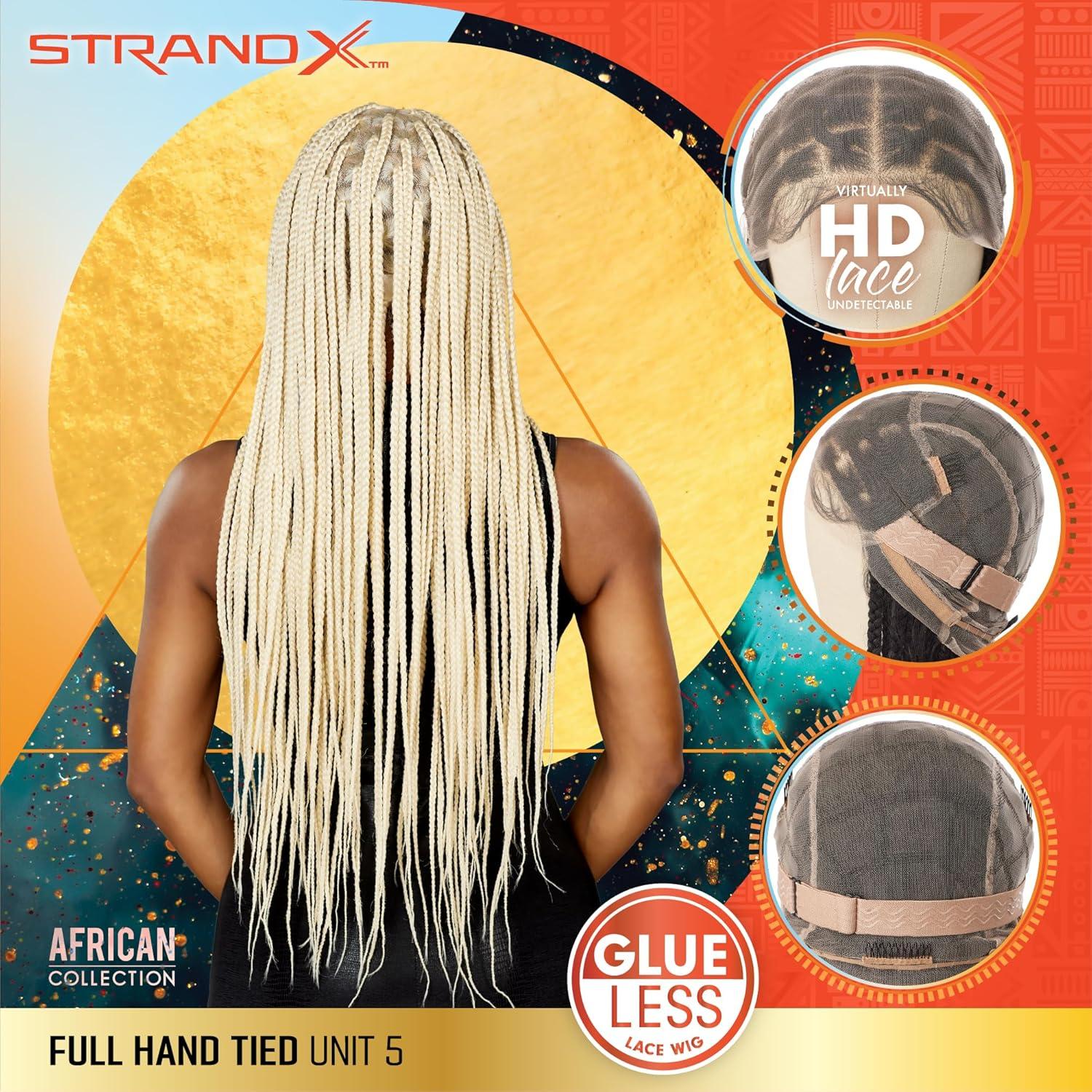 imageSensationnel Strand X Full Braided Lacewig Unit 5 Hand Tied Kanekalon HD Glueless Wig 1 JETBLACK1 JETBLACK