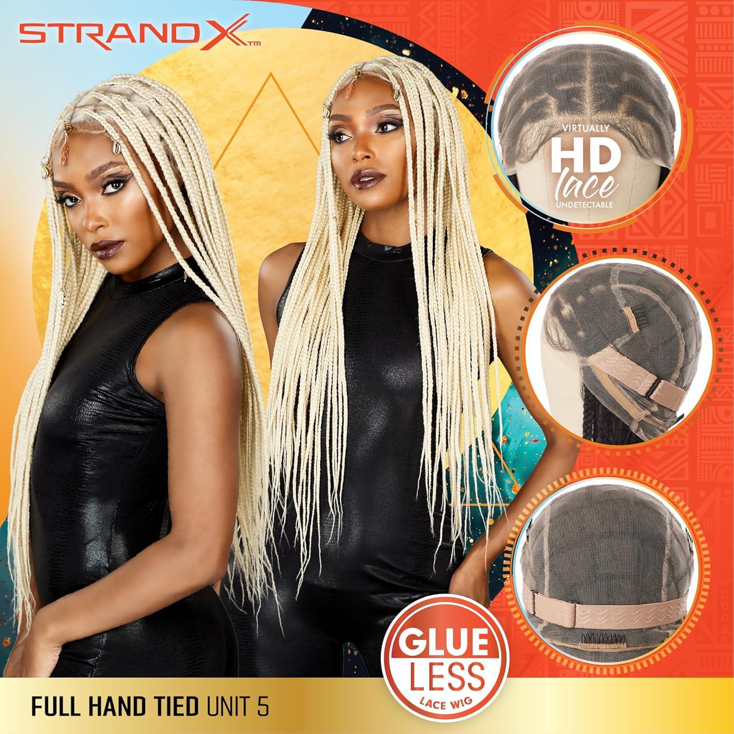 imageSensationnel Strand X Full Braided Lacewig Unit 5 Hand Tied Kanekalon HD Glueless Wig 1 JETBLACK2 DARKBROWN