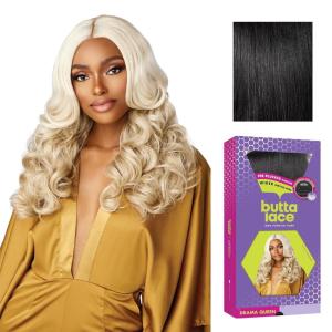 Sensationnel Butta Lace Wigs – Drama Queen Extra Wide 5 Inch Deep Parting Synthetic Preplucked Hairline Glueless Lacefront (1 JETBLACK)(1 JETBLACK)