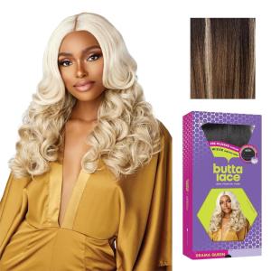 Sensationnel Butta Lace Wigs – Drama Queen Extra Wide 5 Inch Deep Parting Synthetic Preplucked Hairline Glueless Lacefront (1 JETBLACK)(BALAYAGEMOCHA)