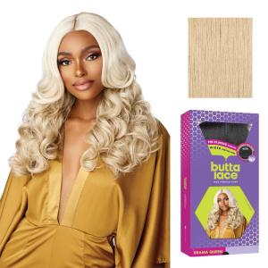 Sensationnel Butta Lace Wigs – Drama Queen Extra Wide 5 Inch Deep Parting Synthetic Preplucked Hairline Glueless Lacefront (1 JETBLACK)(BEIGEBLONDE)