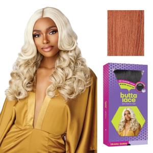 Sensationnel Butta Lace Wigs – Drama Queen Extra Wide 5 Inch Deep Parting Synthetic Preplucked Hairline Glueless Lacefront (1 JETBLACK)(CHOCOLATECOPPER)