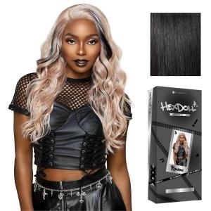 Sensationnel HexDoll 13X4 Lace Wig – Raven Lacefrontal Glueless Synthetic with Natural Density Preplucked Hairline (1 JETBLACK)(1 JETBLACK)