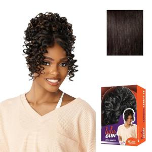 Sensationnel Lulu Bun Updo Hairextensions – Unit 11 Synthetic 3×3.5 HD Lace Parting Quick and Easy Wear Hair (1 JETBLACK)(2 DARKBROWN)