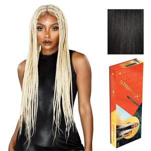 Sensationnel Strand X Full Braided Lacewig – Unit 5 Hand Tied Kanekalon HD Glueless Wig (1 JETBLACK)(1B OFFBLACK)