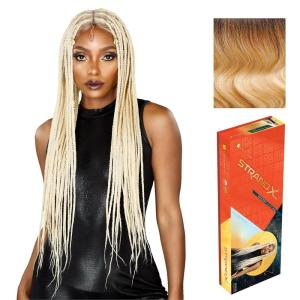 Sensationnel Strand X Full Braided Lacewig – Unit 5 Hand Tied Kanekalon HD Glueless Wig (1 JETBLACK)(T4/27/613)