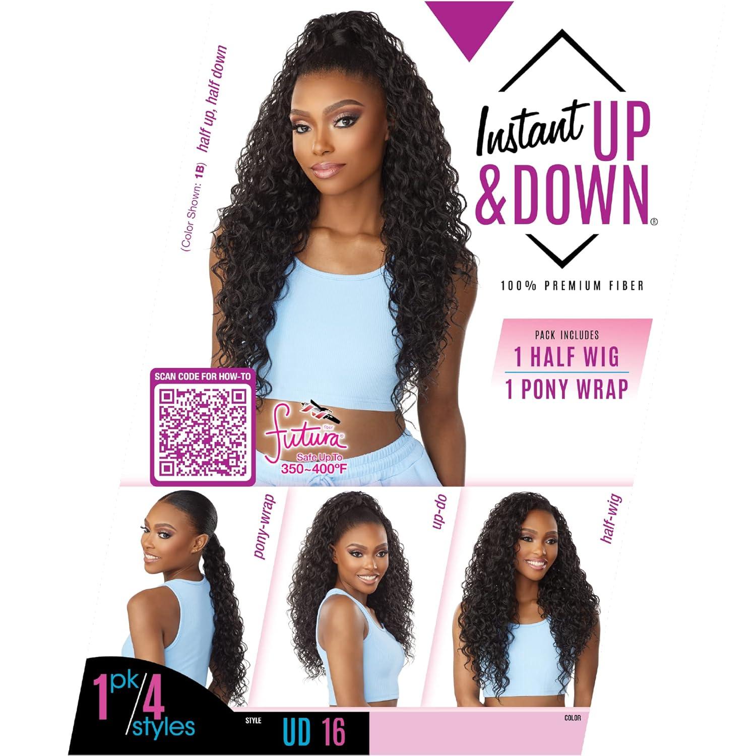 imageSensationnel Instant Updown Halfwig Pony Iud 16 4 Style in 1 Half Wig And Pony Drawstring T2613T2613