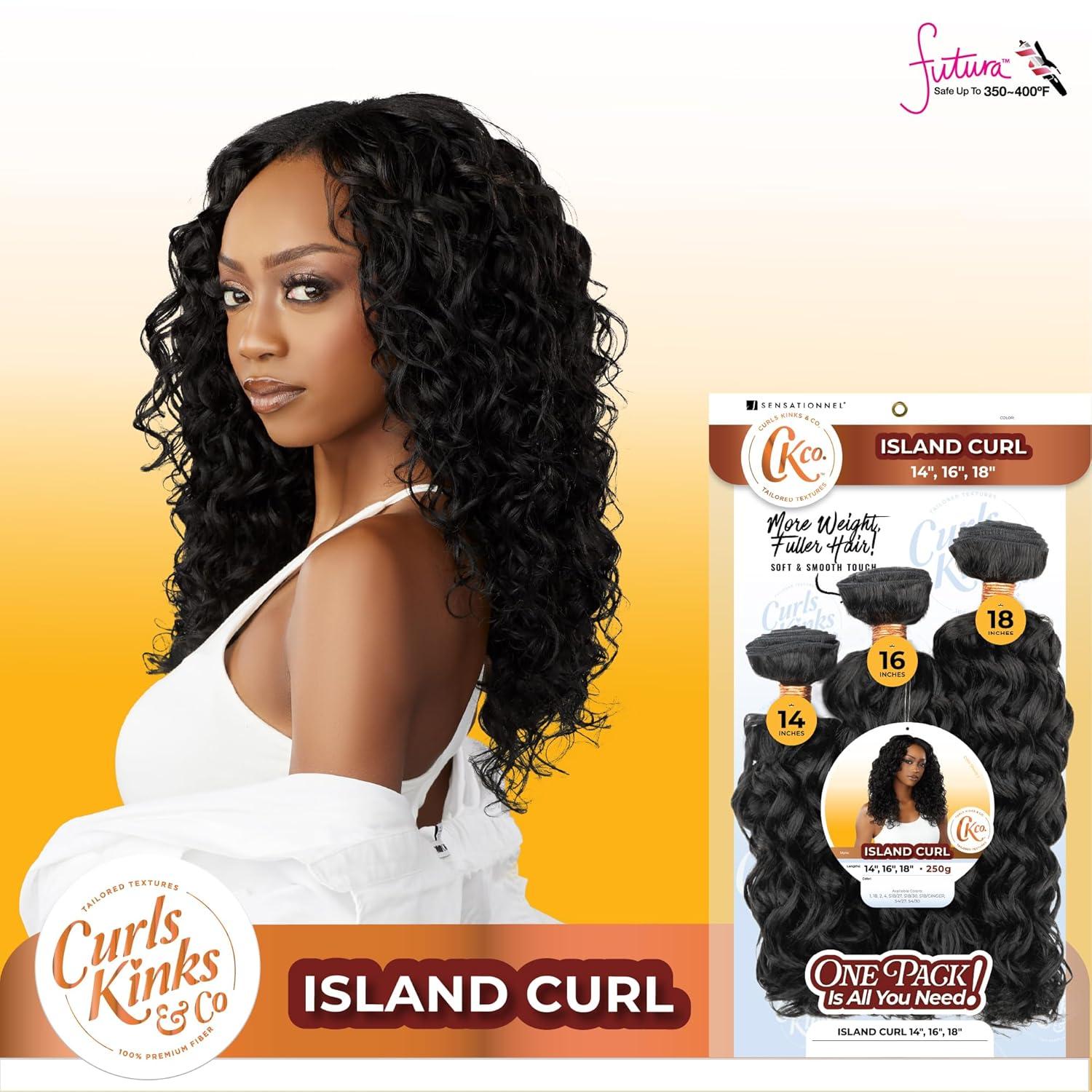 imageSensationnel Curls Kinksandco Synthetic Bundles Island Curl Multibundle Quick Weave Hair for Natural 3c to 4c Textures 14 16 18 inch 1 JETBLACK1 JETBLACK