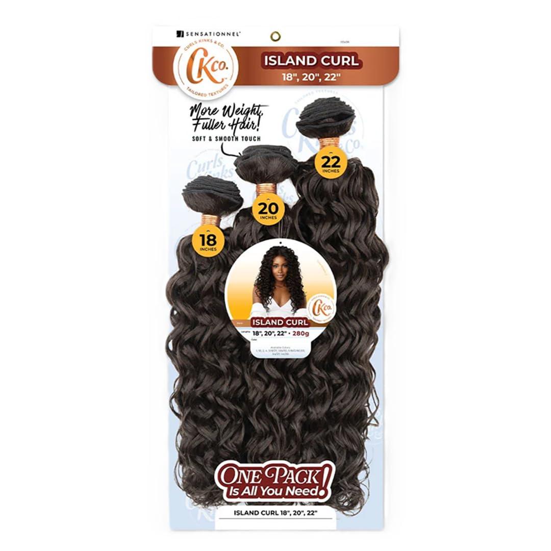 imageSensationnel Curls Kinksandco Synthetic Bundles Island Curl Multibundle Quick Weave Hair for Natural 3c to 4c Textures 14 16 18 inch 1 JETBLACK2 DARKBROWN