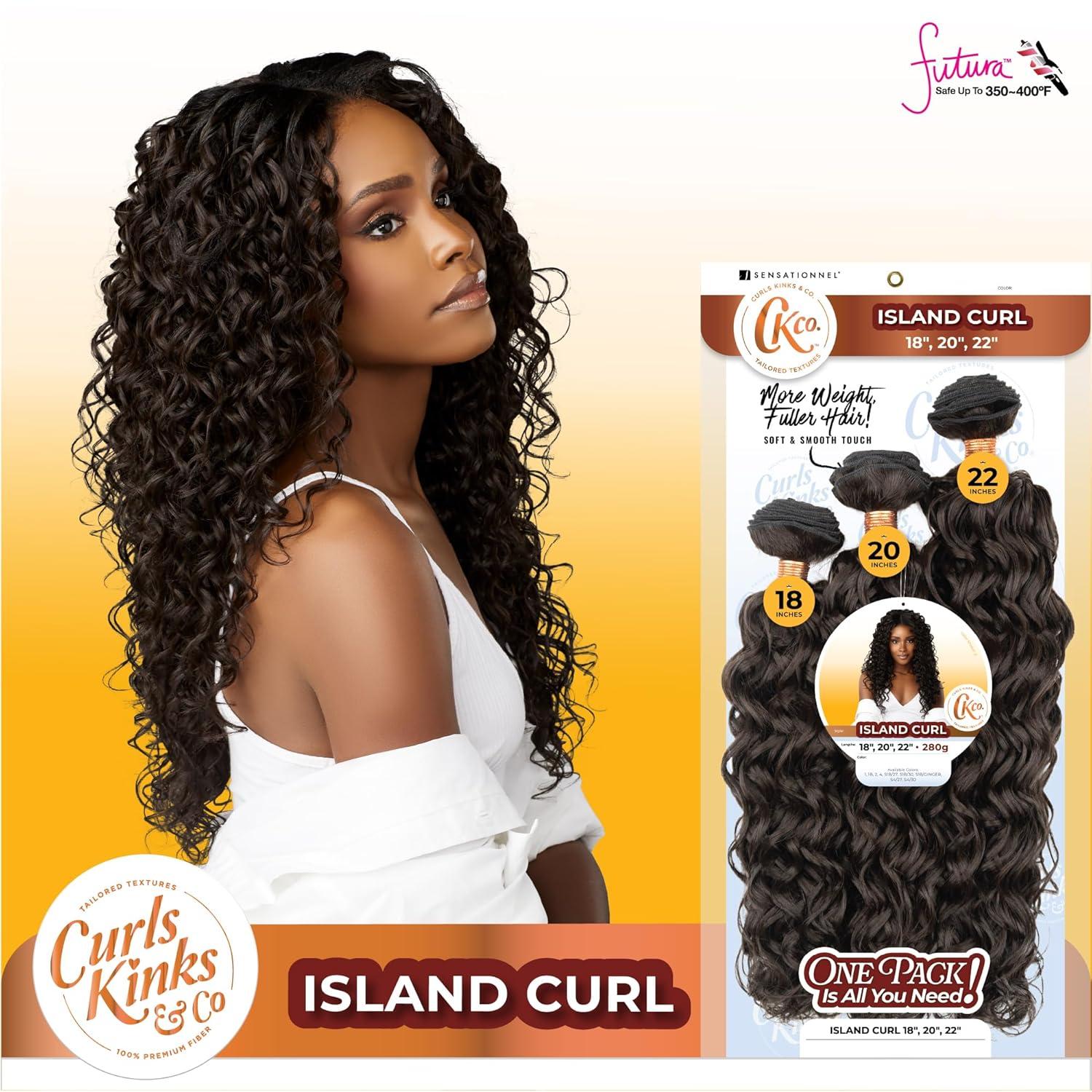 imageSensationnel Curls Kinksandco Synthetic Bundles Island Curl Multibundle Quick Weave Hair for Natural 3c to 4c Textures 14 16 18 inch 1 JETBLACK4 MEDBROWN