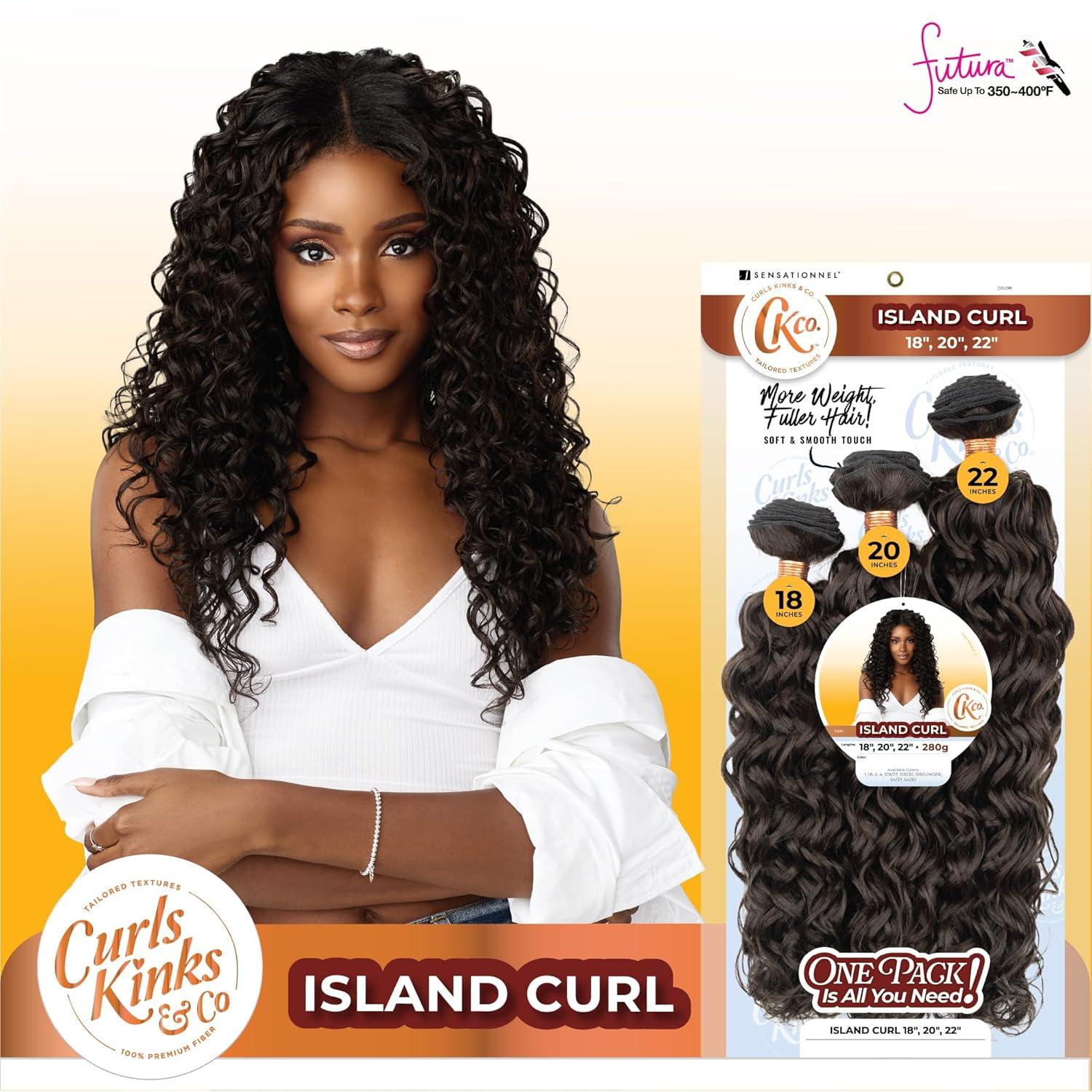 imageSensationnel Curls Kinksandco Synthetic Bundles Island Curl Multibundle Quick Weave Hair for Natural 3c to 4c Textures 14 16 18 inch 1 JETBLACK4 MEDBROWN