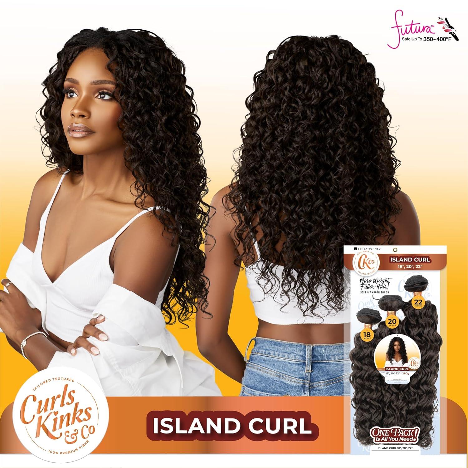 imageSensationnel Curls Kinksandco Synthetic Bundles Island Curl Multibundle Quick Weave Hair for Natural 3c to 4c Textures 14 16 18 inch 1 JETBLACKS1B27
