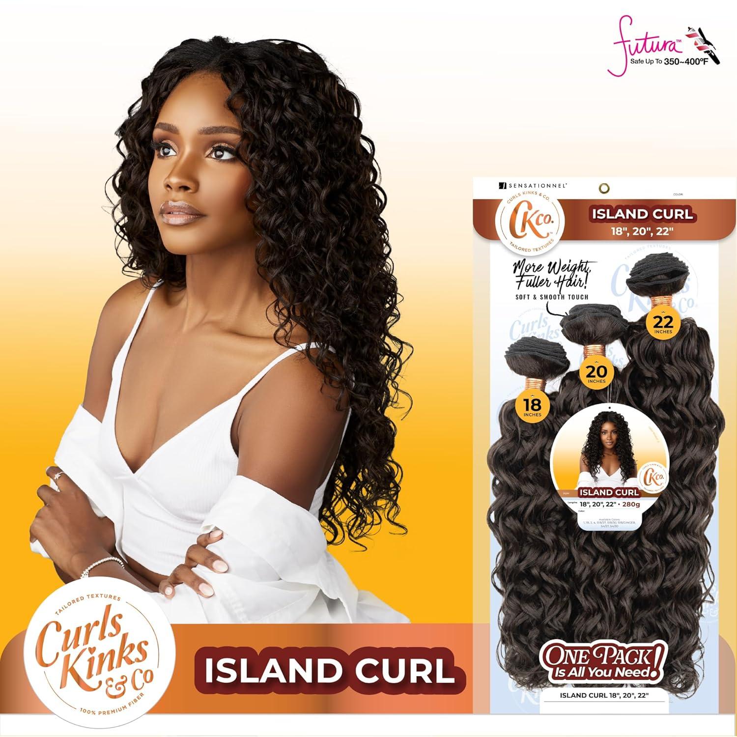 imageSensationnel Curls Kinksandco Synthetic Bundles Island Curl Multibundle Quick Weave Hair for Natural 3c to 4c Textures 14 16 18 inch 1 JETBLACKS1B27