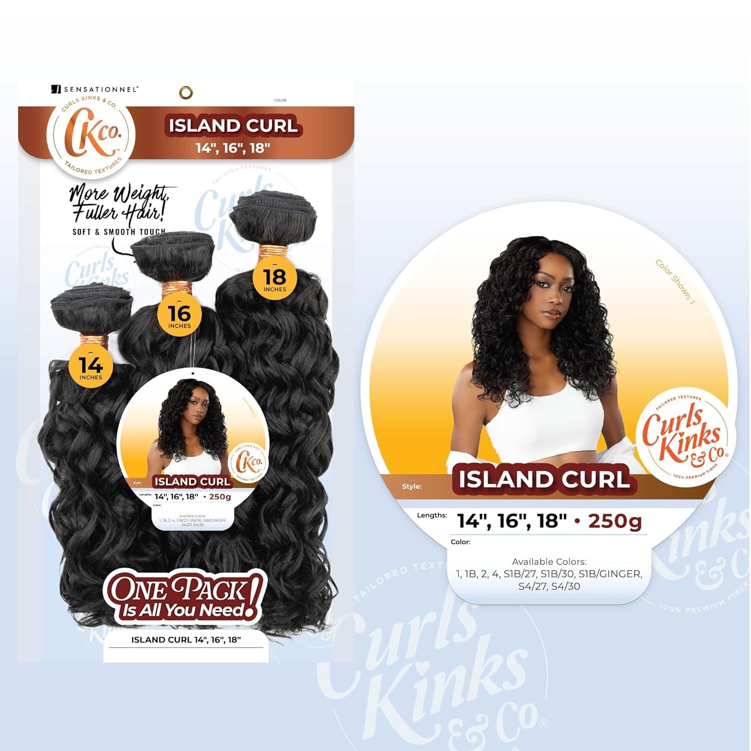 imageSensationnel Curls Kinksandco Synthetic Bundles Island Curl Multibundle Quick Weave Hair for Natural 3c to 4c Textures 14 16 18 inch 1 JETBLACKS1B27